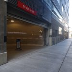 Wide view of entrance and gates at building 3313