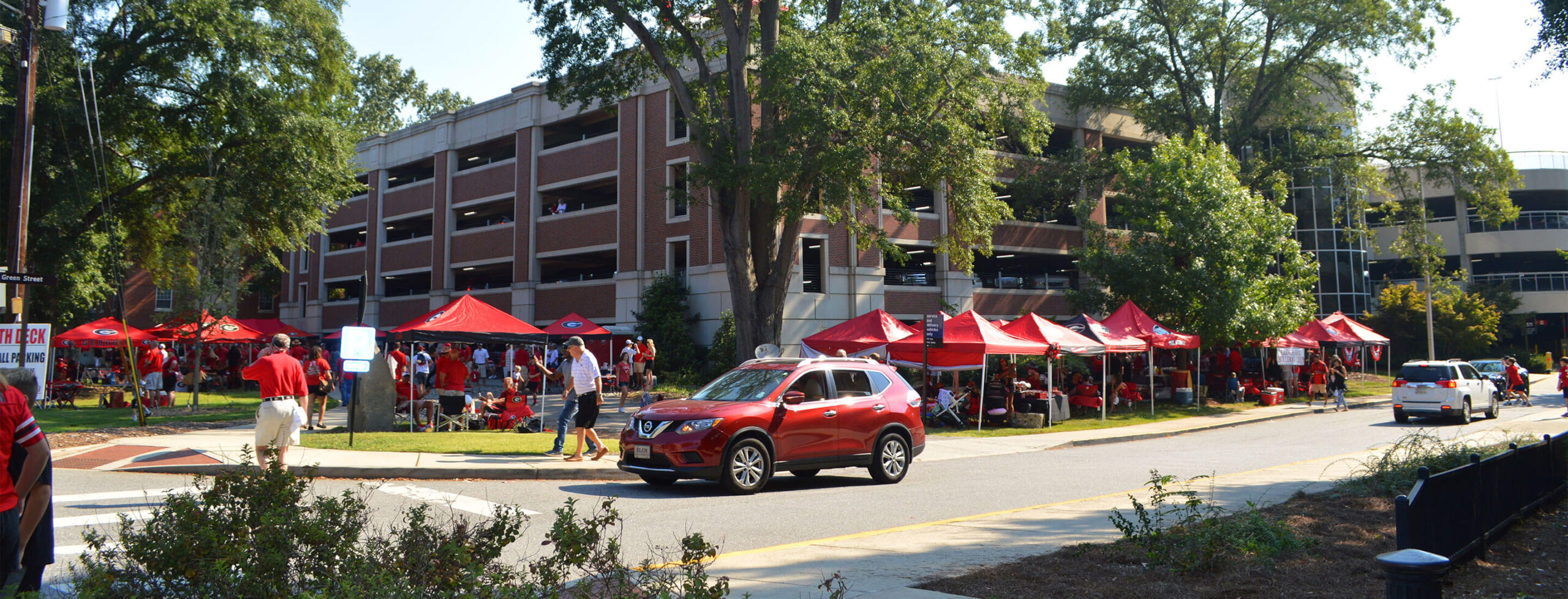 An image of parking management for tailgates.