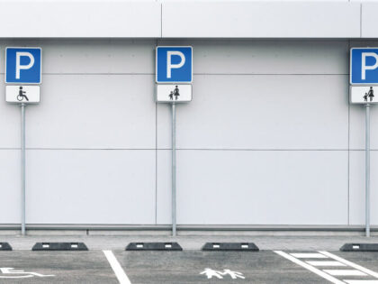 An image of special criteria parking spots.